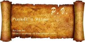 Puskás Vilma névjegykártya