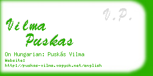vilma puskas business card