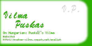 vilma puskas business card